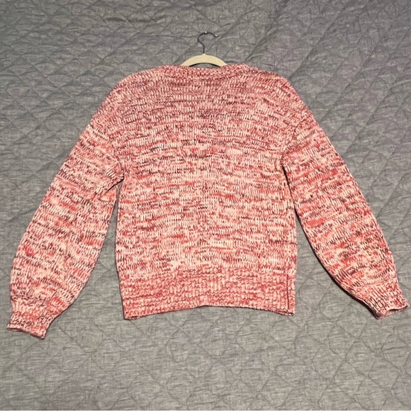 Faherty Las Olas Cardigan in Pink Sky Spacedye Chunky Knit S - Picture 5 of 6